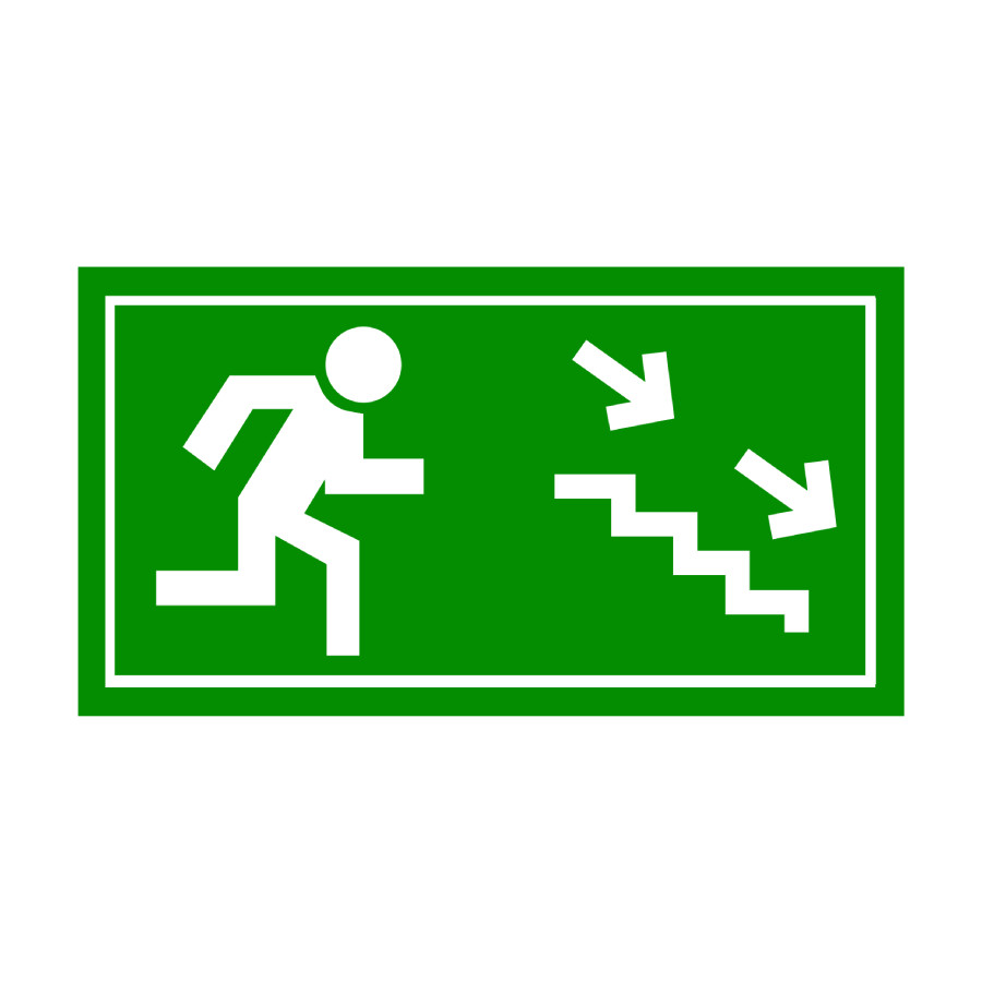 UZLĪME - EVAKUĀCIJAS VIRZIENS - TREPES (VISOS VIRZIENOS)