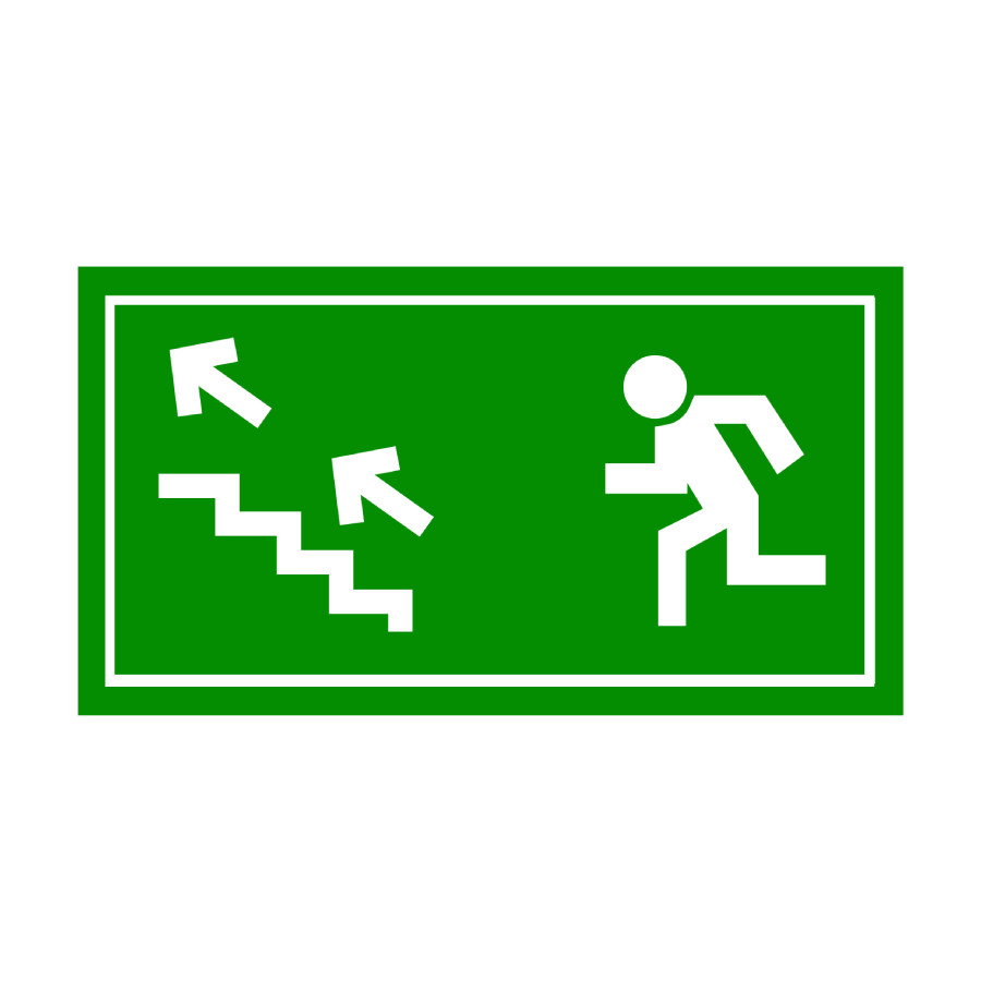 UZLĪME - EVAKUĀCIJAS VIRZIENS - TREPES (VISOS VIRZIENOS)