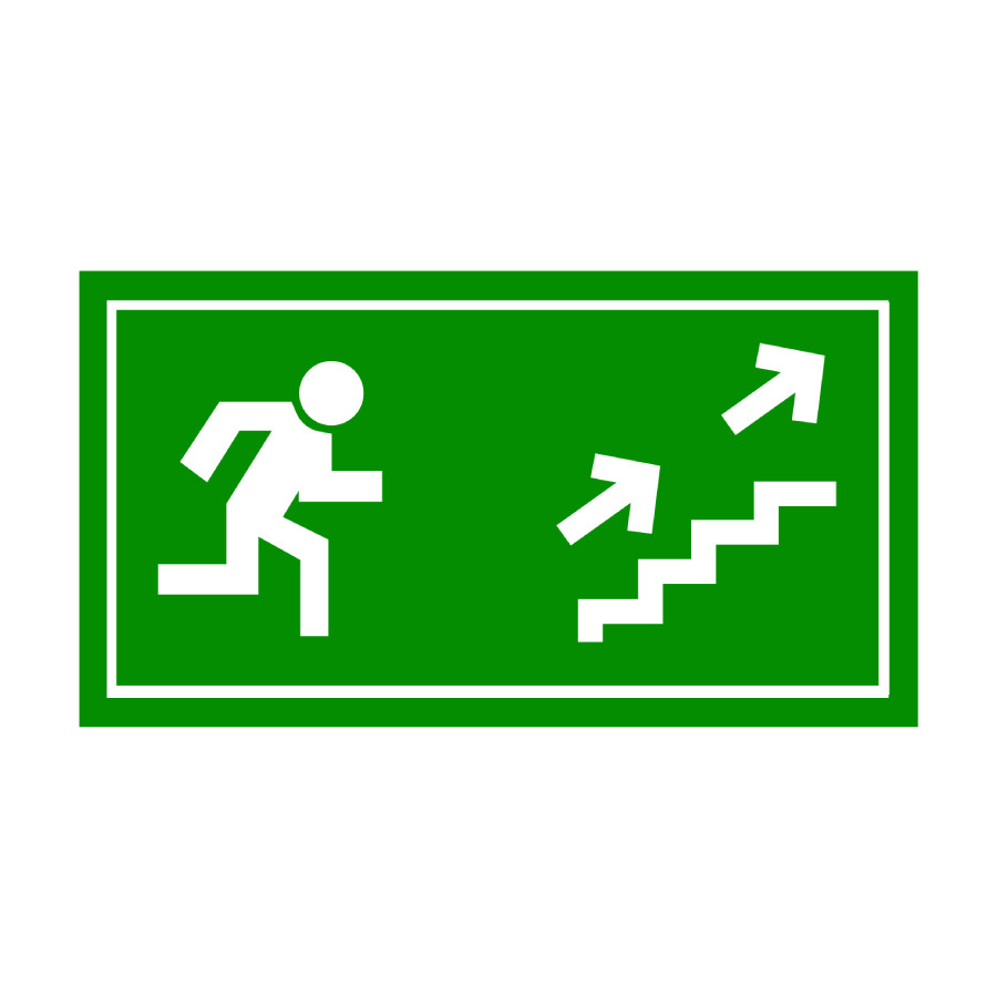 UZLĪME - EVAKUĀCIJAS VIRZIENS - TREPES (VISOS VIRZIENOS)