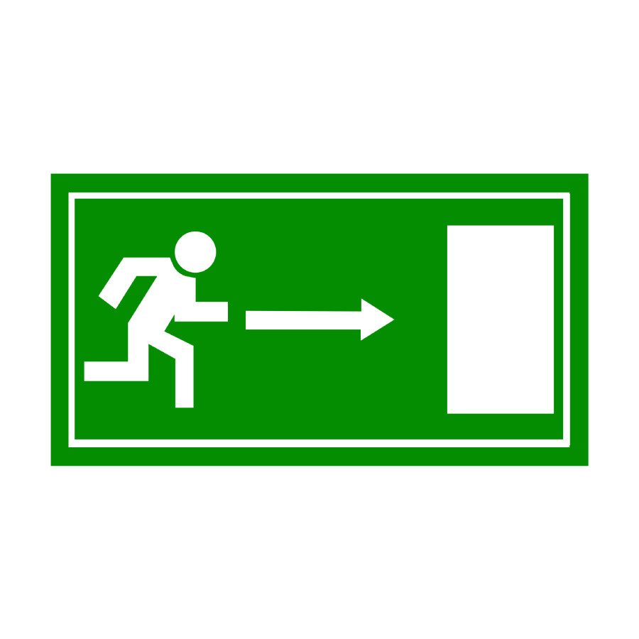 UZLĪME - VIRZIENS UZ EVAKUĀCIJAS IZEJĀM (VISOS VIRZIENOS)