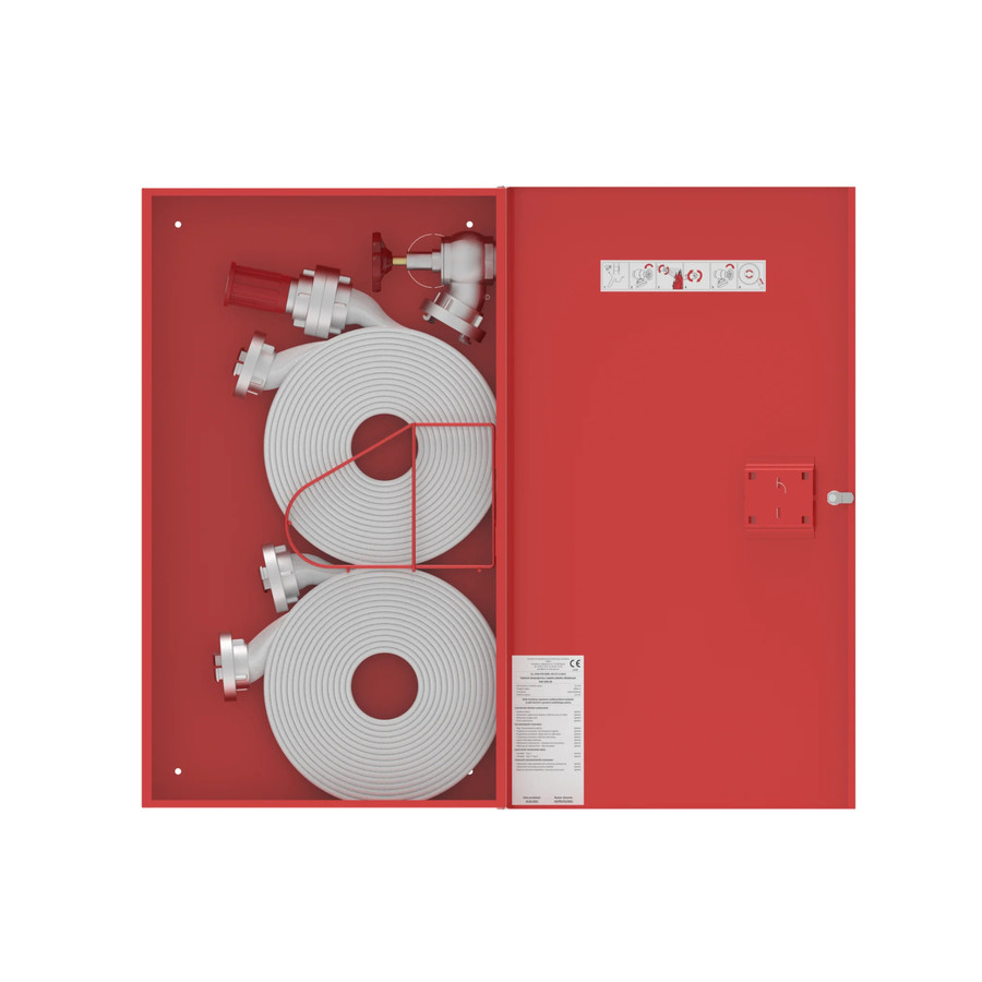 Ugunsdzēsības krānu kaste HW-52 N-15/20+15/20 UNN;  AR IESPĒJU UZSTĀDĪT ŠĻŪTENES GROZU 