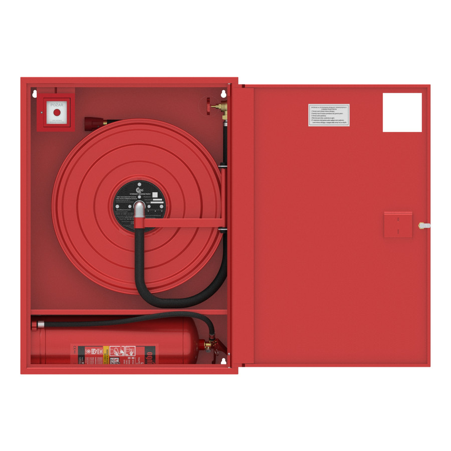 Ugunsdzēsības krānu kaste HW-25 W-KP-20/30+ROP, AR POGU