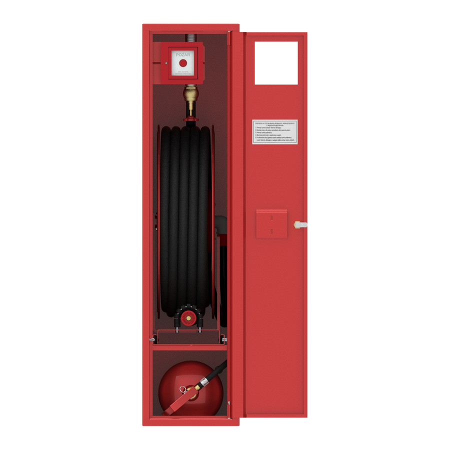 Ugunsdzēsības krānu kaste HW-25 N-SK-20/30+ROP, AR POGU